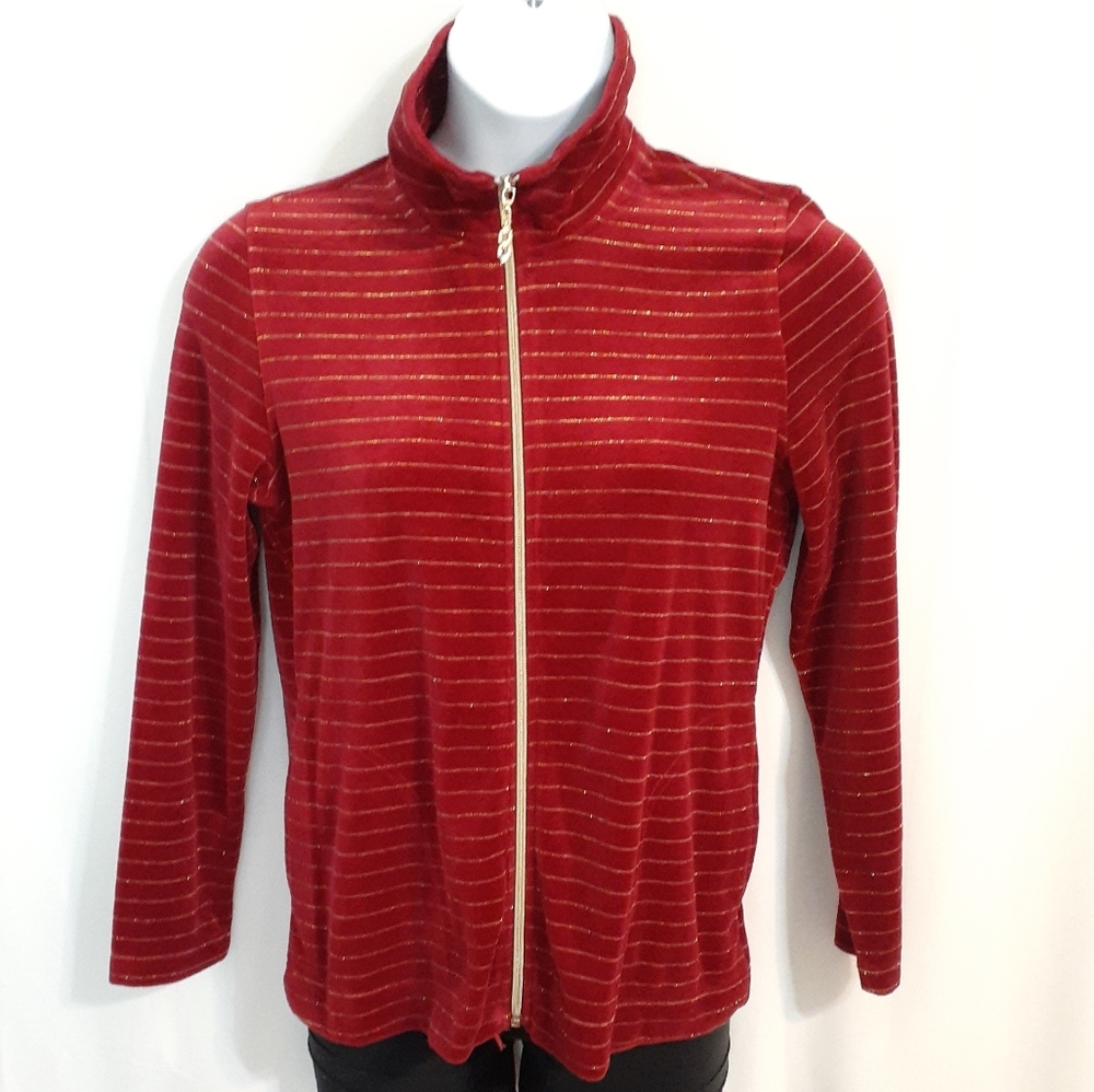 activology size M red velour jacket